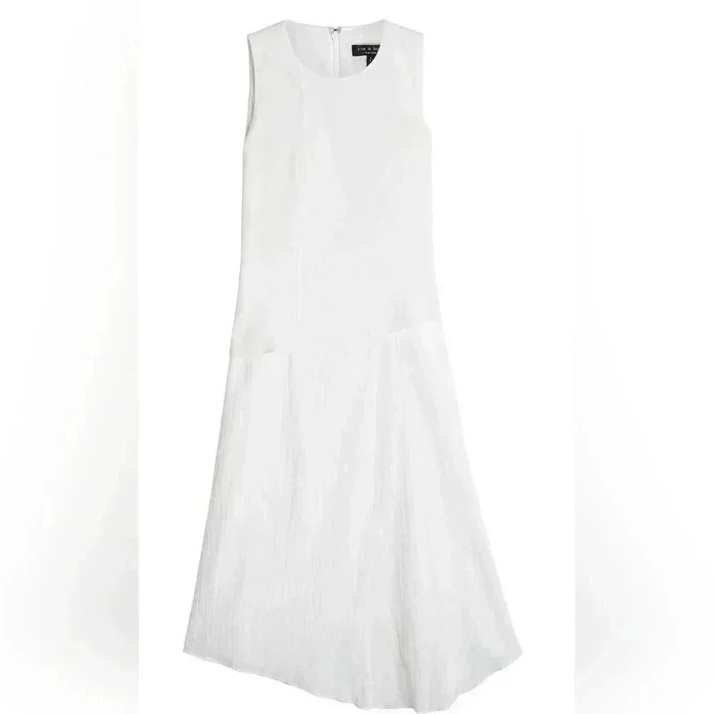 Rag & Bone Fernay Handkerchief Hem Layer Asymmetrical Midi Dress - Picture 3 of 8